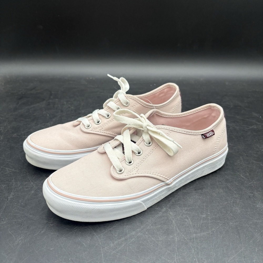 Women's Vans Pink Camden Shoes, Purple Design on Back &Tongue, Size 8 US - Picture 1 of 9